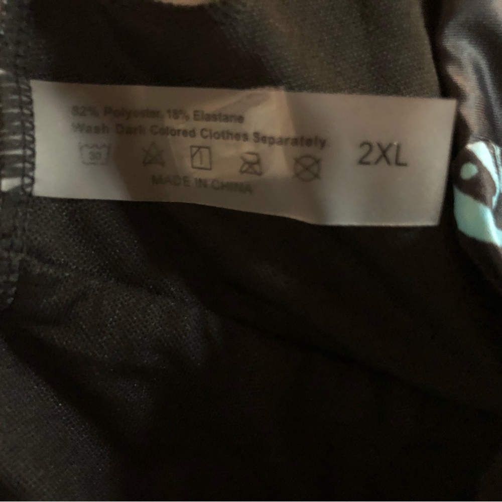 NWOT Plus Sized Teal and Black Swim Dress - Picture 5 of 7